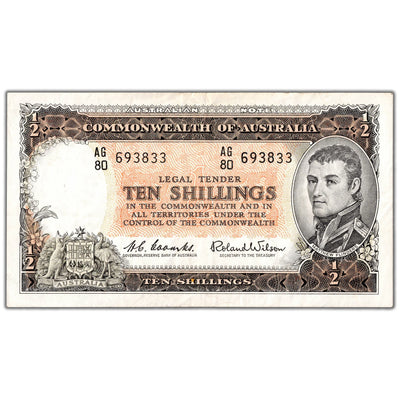 Australia ND (1961-65) 10 Ten Shillings Note P #33a - VF