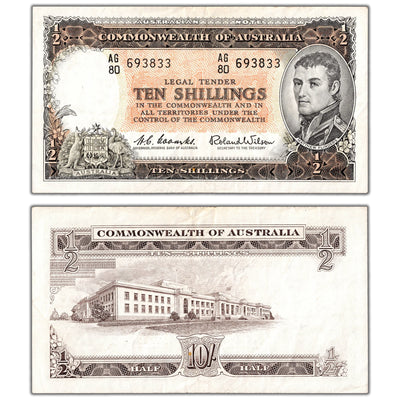 Australia ND (1961-65) 10 Ten Shillings Note P #33a - VF