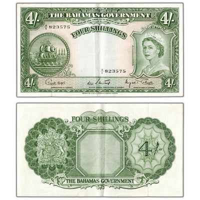Bahamas (1953) 4 Four Shillings Note P #13d - EF