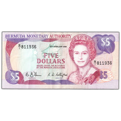 SOLD Bermuda 1989 $5 Five Dollars Note P #35b - VF