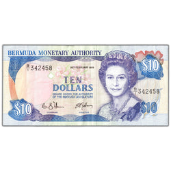 SOLD Bermuda 1989 $10 Ten Dollars Note P #36 - VF+