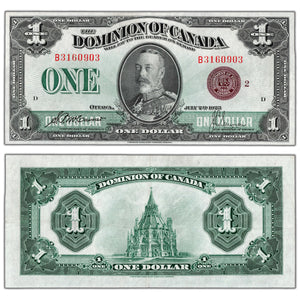 $1 1923 Dominion of Canada Note Bronze Seal Series B DC-25i - EF