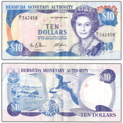 SOLD Bermuda 1989 $10 Ten Dollars Note P #36 - VF+