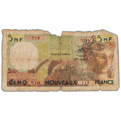 Algeria 1959 5 New Francs Note P #118a - Fine