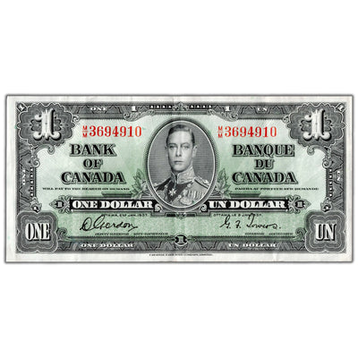 $1 1937 Bank of Canada Note Gordon-Towers M/M Prefix BC-21c - Crisp VF/EF