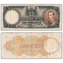 SOLD Fiji 1942 5 Five Shillings Note P #37e - Fine