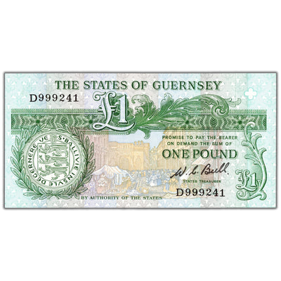 Guernsey ND (1980-89) 1 One Pound Note P #48a - Uncirculated