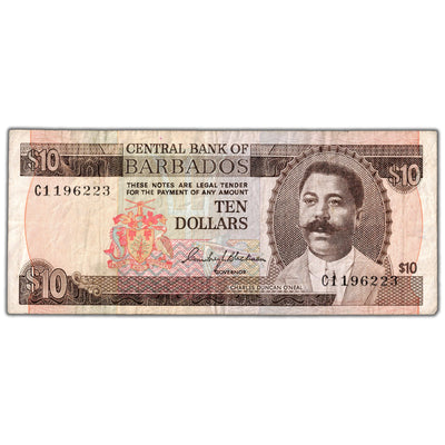 Barbados ND (1973) $10 Ten Dollars Note P #33 - Circulated