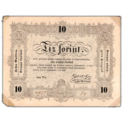 SOLD Hungary 1848 10 Forint Note P #S117 - Circulated (tape)