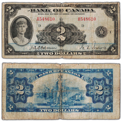 $2 1935 Bank of Canada Note English Text BC-3 - Circulated