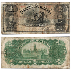 SOLD $1 1898 Dominion of Canada Note Boville ONEs Outward Series R DC-13c - Circulated