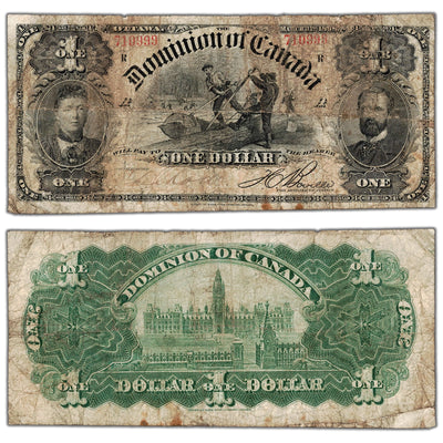 SOLD $1 1898 Dominion of Canada Note Boville ONEs Outward Series R DC-13c - Circulated