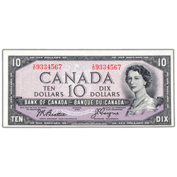 $10 1954 Bank of Canada Note Devil Face I/D Prefix BC-32b - EF