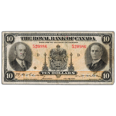$10 1935 Royal Bank of Canada Chartered Note #630-18-04a - Fine