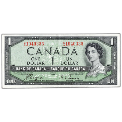 $1 1954 Bank of Canada Note Devil Face E/A Prefix BC-29a - EF
