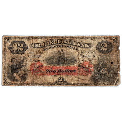SOLD $2 1888 Commercial Bank of Newfoundland Note #185-18-04 - Filler