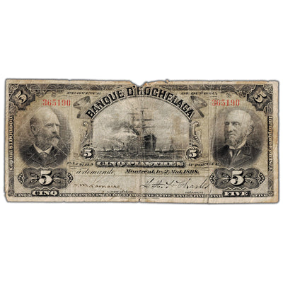 $5 1898 Banque D'Hochelaga Canada Chartered Note #360-18-02 - Issues