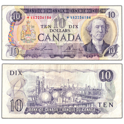 $10 1971 Bank of Canada Note *VA Replacement Prefix BC-49cA - VF