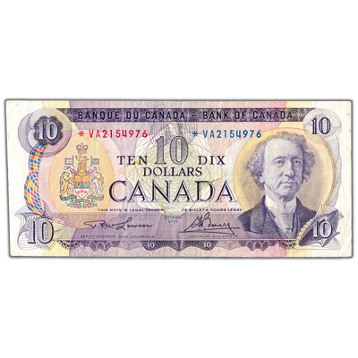 $10 1971 Bank of Canada Note *VA Replacement Prefix BC-49cA - VF