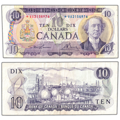 $10 1971 Bank of Canada Note *VA Replacement Prefix BC-49cA - VF