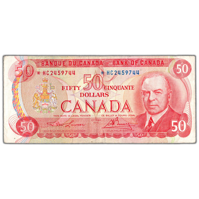 $50 1975 Bank of Canada Note *HC Replacement Prefix BC-51aA - F/VF