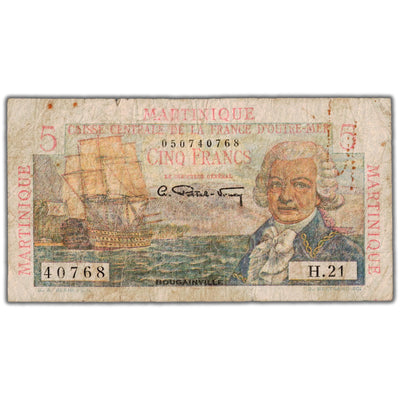 Martinique ND (1946) 5 Five Francs Note P #27 - Circulated