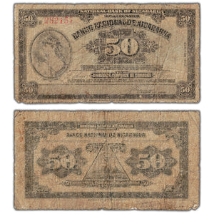 Nicaragua 1938 50 Centavos Note P #89 - Filler