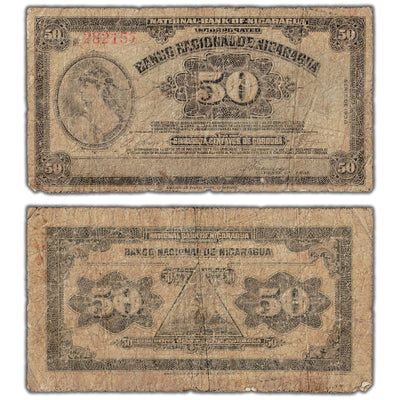 Nicaragua 1938 50 Centavos Note P #89 - Filler