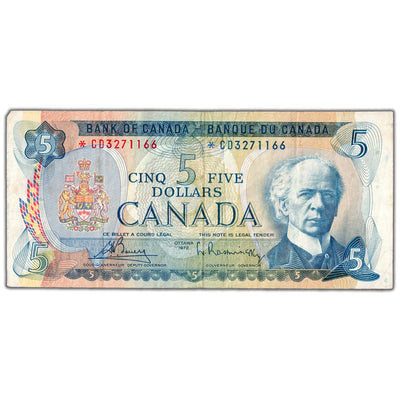 $5 1972 Bank of Canada Note *CD Replacement Prefix BC-48aA - F/VF