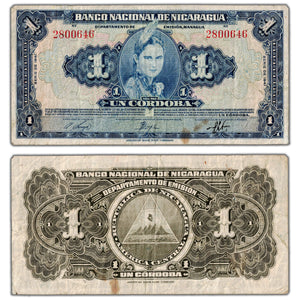 Nicaragua 1941 1 One Cordoba Note P #90a - Circulated