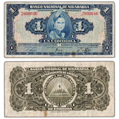Nicaragua 1941 1 One Cordoba Note P #90a - Circulated