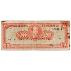 Nicaragua 1962 20 Cordobas Note P #110a - Rust