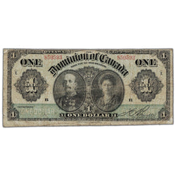 SOLD $1 1911 Dominion of Canada Note Green Line Series E DC-18b - Circulated