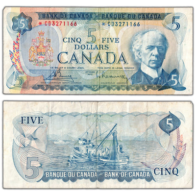 $5 1972 Bank of Canada Note *CD Replacement Prefix BC-48aA - F/VF