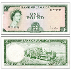 Jamaica ND (1964) 1 One Pound Note P #51Ce - EF/AU