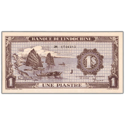 French Indochina ND (1942-43) 1 One Piastre Note P #60 - Uncirculated