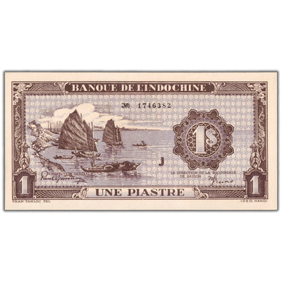 French Indochina ND (1942-43) 1 One Piastre Note P #60 - Uncirculated