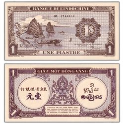 French Indochina ND (1942-43) 1 One Piastre Note P #60 - Uncirculated