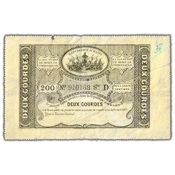 Haiti 1827 2 Two Gourdes Note P #33 - Two Holes/Writing