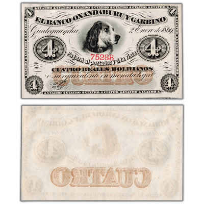 Argentina El Banco Oxandaburu Y Garbino 1869 4 Pesos Note P #1781r - Uncirculated
