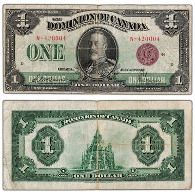 $1 1923 Dominion of Canada Note Bronze Seal Series N DC-25e - Fine