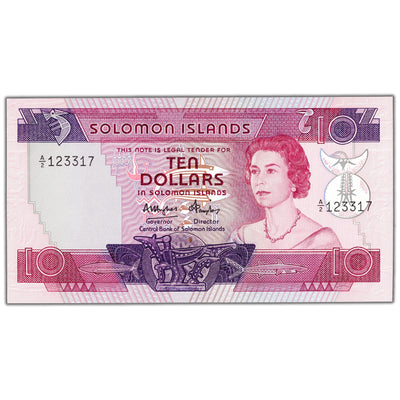SOLD Solomon Islands ND (1984) $10 Ten Dollars Note P #11 - Choice Uncirculated