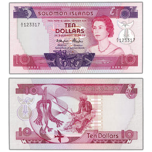 SOLD Solomon Islands ND (1984) $10 Ten Dollars Note P #11 - Choice Uncirculated
