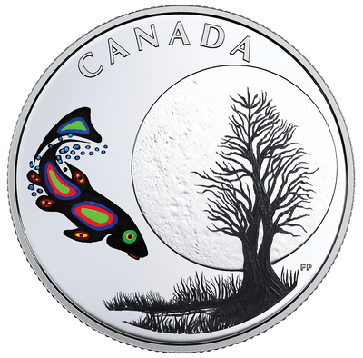 Canada 2018 $3 13 Teachings from Grandmother Moon: Sucker Moon .9999 Fine Silver Coin