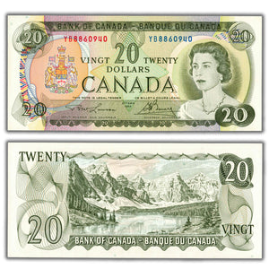 SOLD $20 1969 Bank of Canada Note Lawson-Bouey YB Prefix BC-50b - Uncirculated