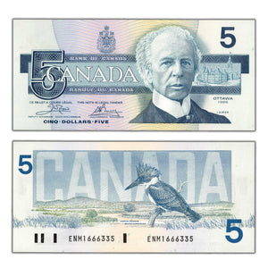 SOLD $5 1986 Bank of Canada Note Crow-Bouey ENM Prefix BC-56a - Choice UNC