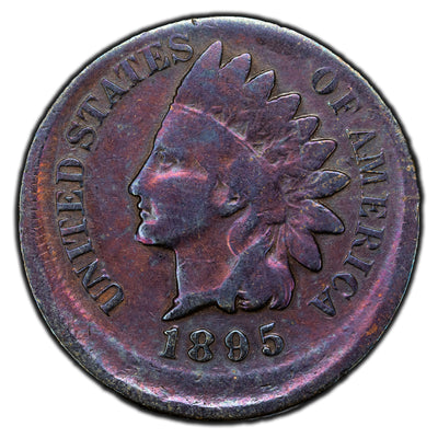 SOLD United States 1895 1 Cent Indian Head Penny Coin - 10% Off Center Error