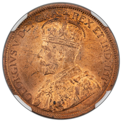 SOLD Canada 1916 One Large Cent Coin - NGC MS-64 Red