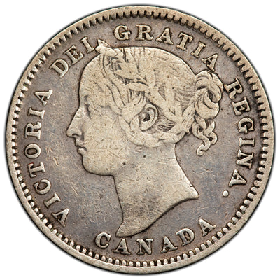 Canada 1882-H 10 Cents Dime Silver Coin - Fine