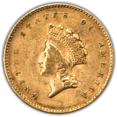 SOLD United States 1855 Type 2 Indian Princess G$1 Gold Dollar Coin